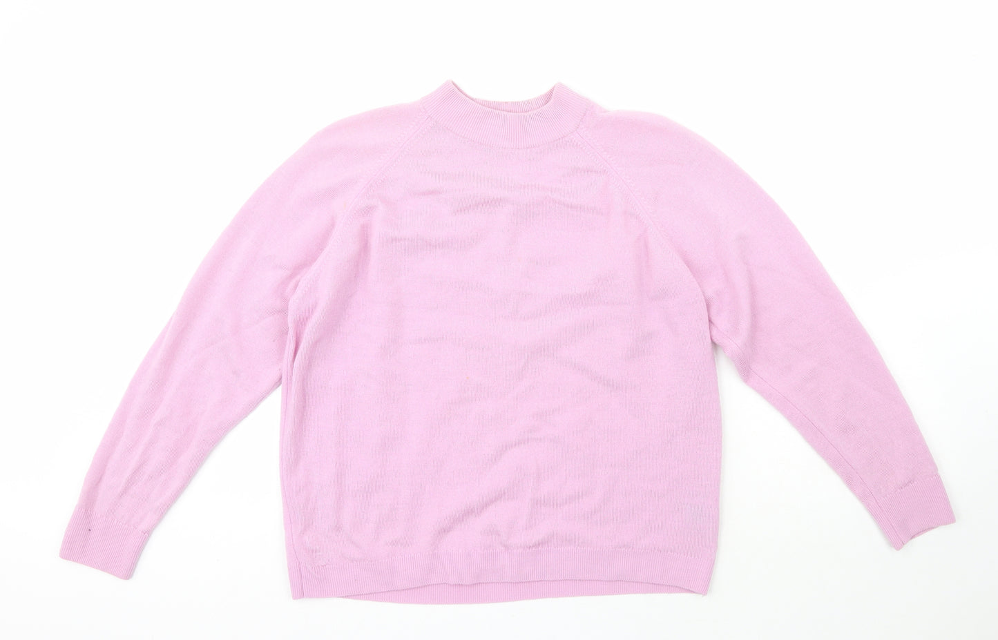 Preworn Womens Purple Crew Neck  Wool Pullover Jumper Size L