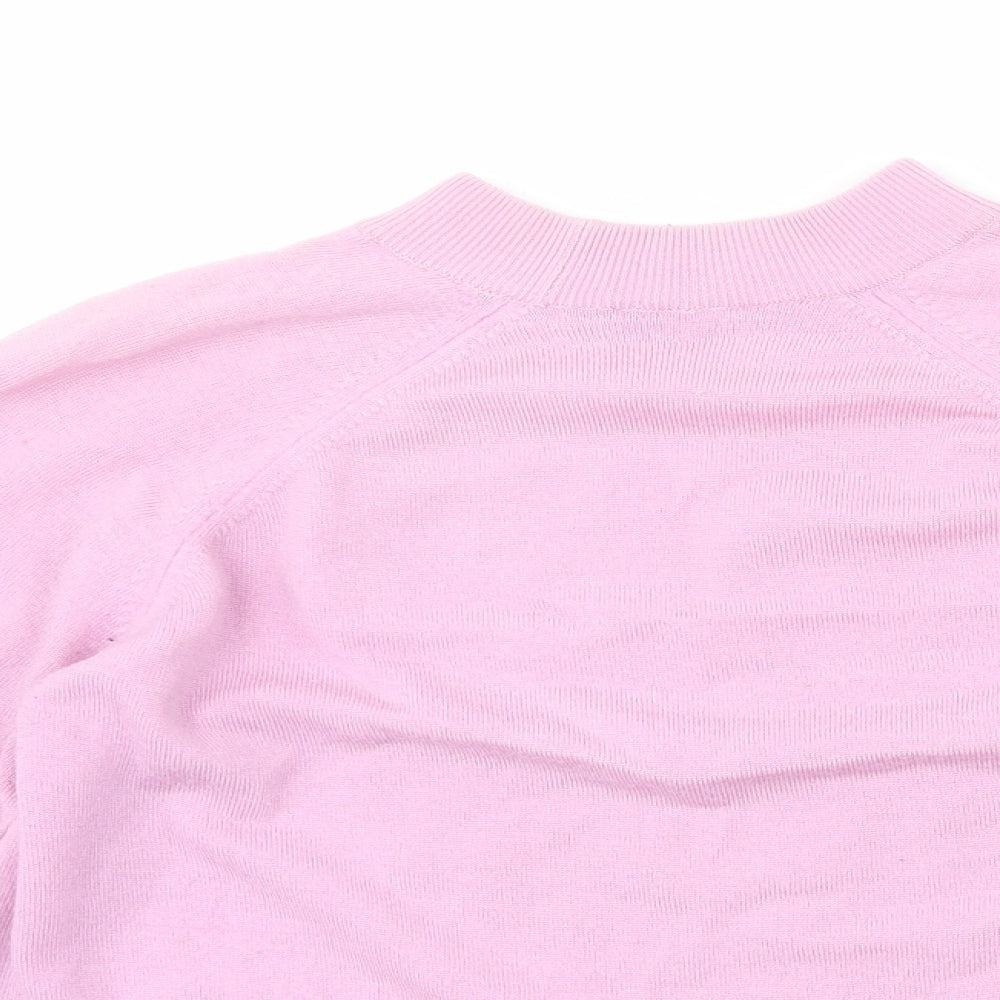 Preworn Womens Purple Crew Neck  Wool Pullover Jumper Size L