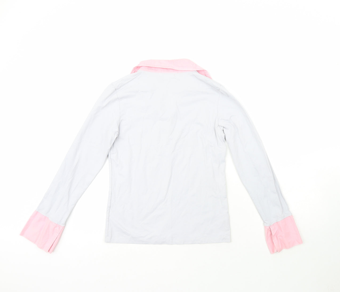 D.E.C.K Womens Grey Collared  Polyamide Pullover Jumper Size M