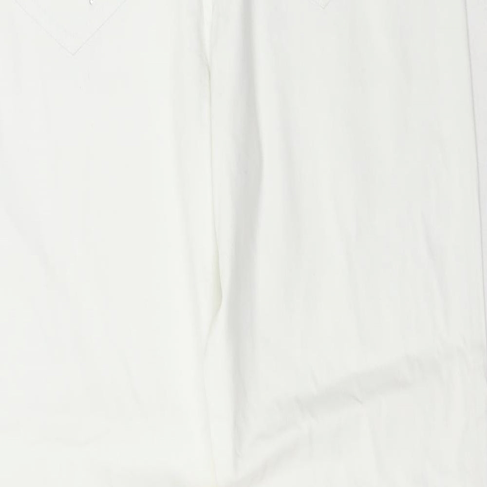 Via Veneto Womens White  Cotton Straight Jeans Size 14 L25 in Regular