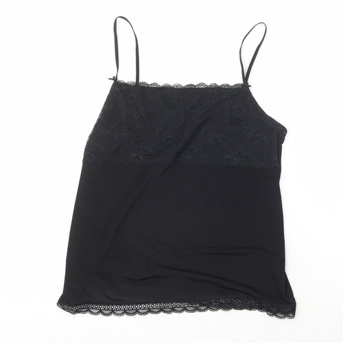 Marks and Spencer Womens Black  Polyester Camisole Tank Size 12 Square Neck