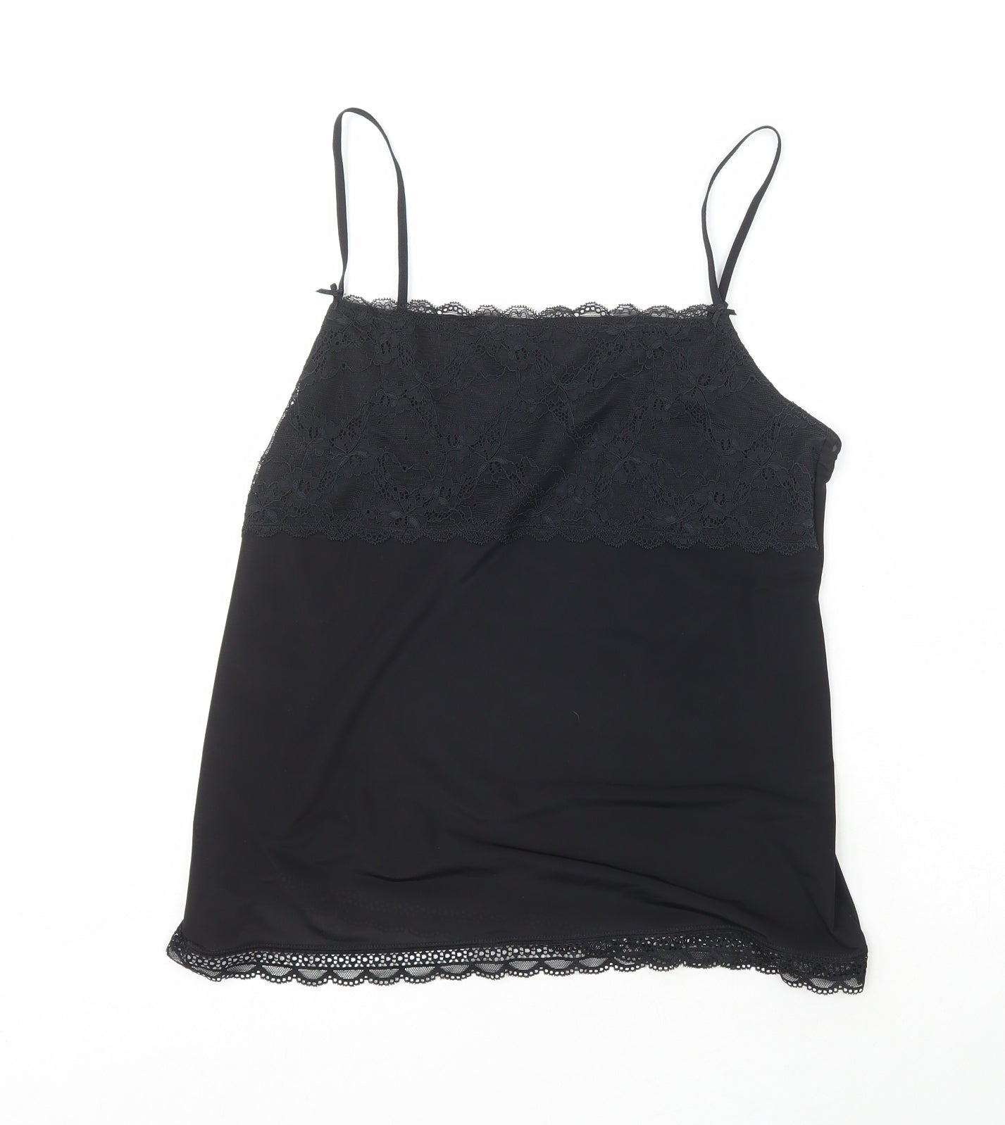 Marks and Spencer Womens Black  Polyester Camisole Tank Size 16 Square Neck
