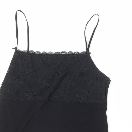 Marks and Spencer Womens Black  Polyester Camisole Tank Size 16 Square Neck