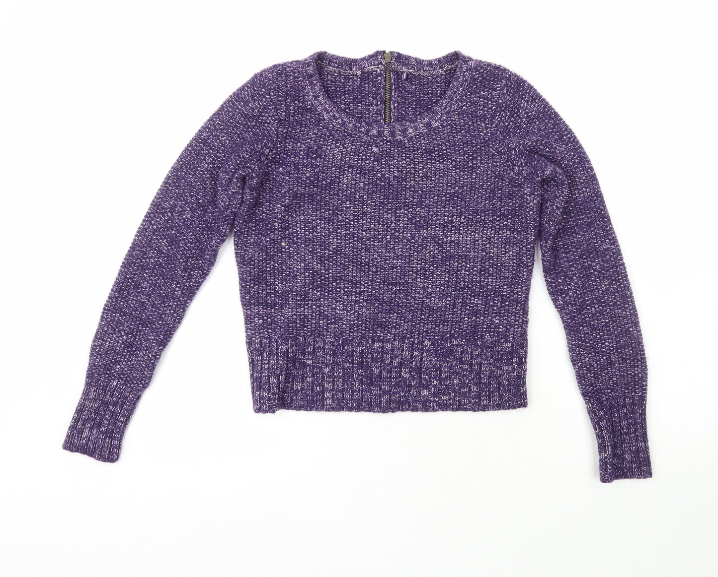 Preworn Womens Purple Crew Neck  Wool Pullover Jumper Size L