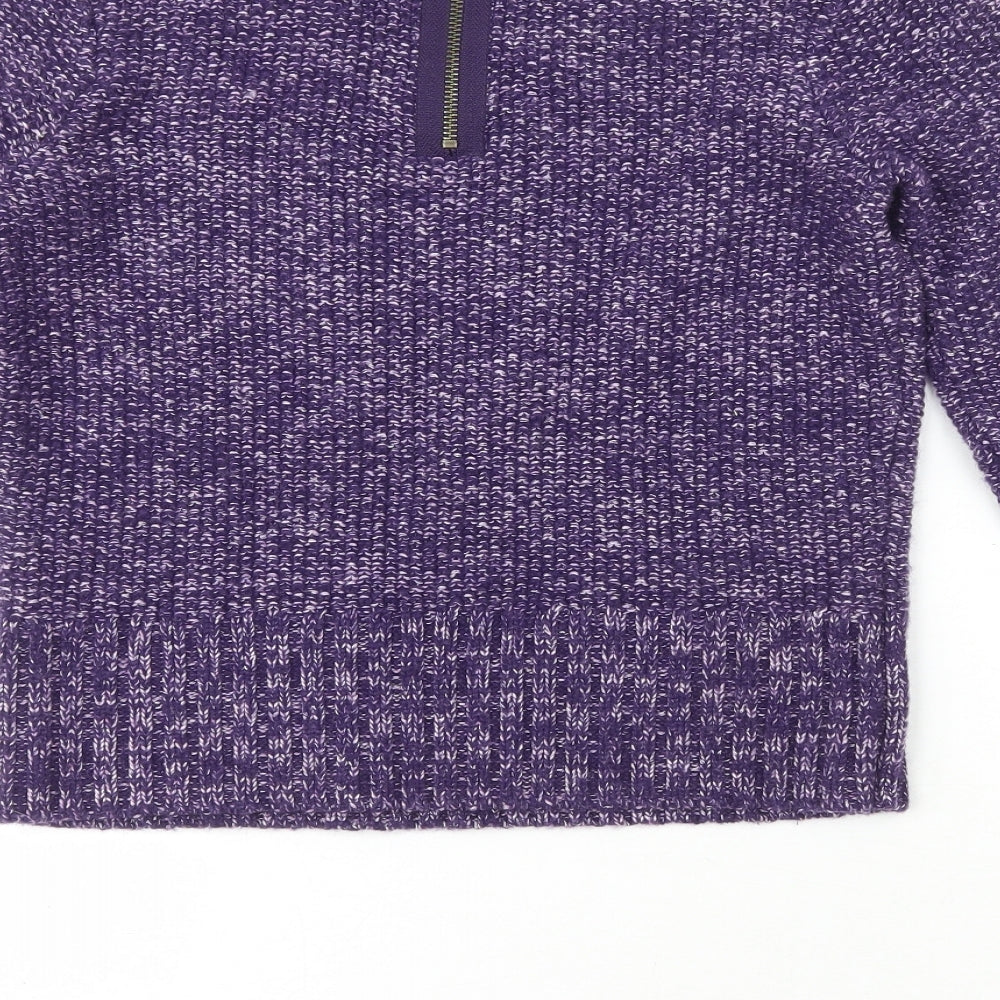 Preworn Womens Purple Crew Neck  Wool Pullover Jumper Size L