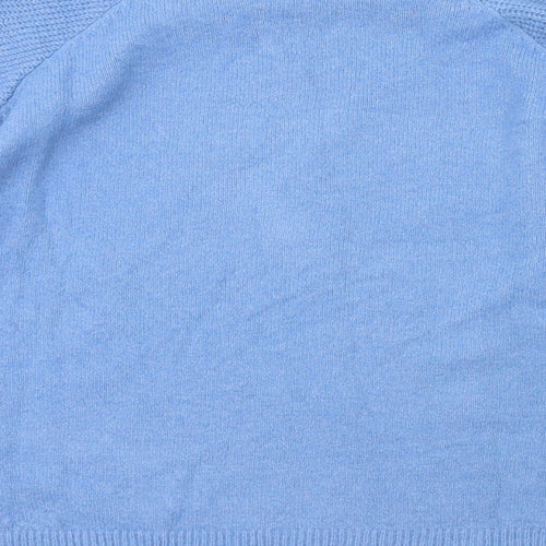 Dazy Womens Blue Crew Neck  Polyester Pullover Jumper Size M