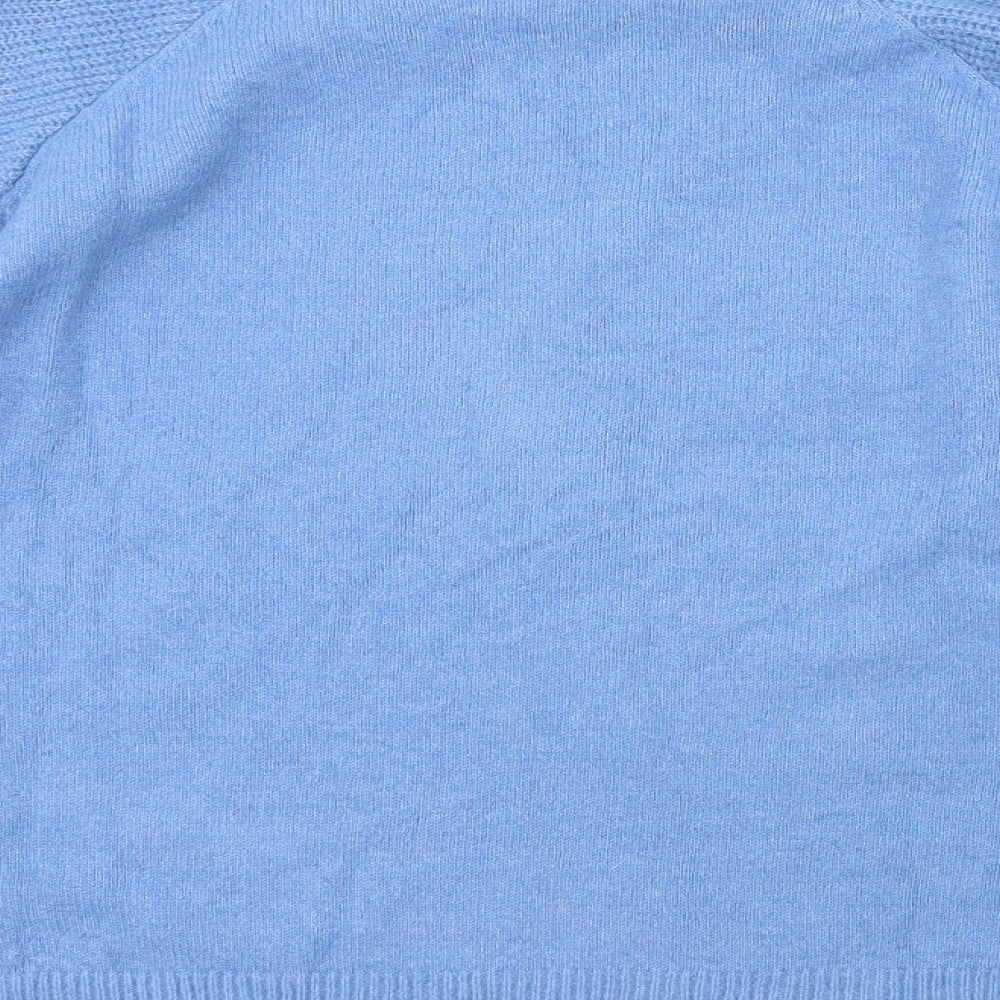 Dazy Womens Blue Crew Neck  Polyester Pullover Jumper Size M