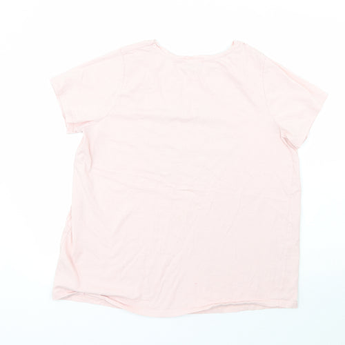 Papaya Womens Pink  100% Cotton Basic T-Shirt Size 18 Crew Neck - Heart lips