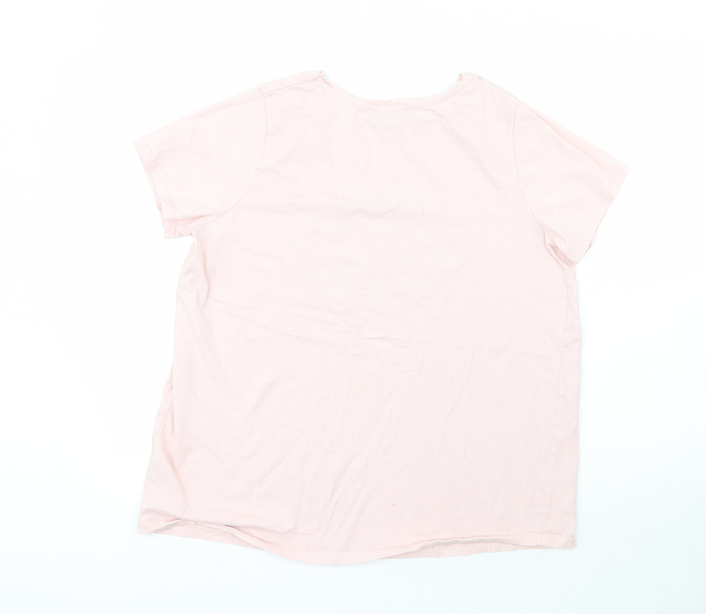 Papaya Womens Pink  100% Cotton Basic T-Shirt Size 18 Crew Neck - Heart lips