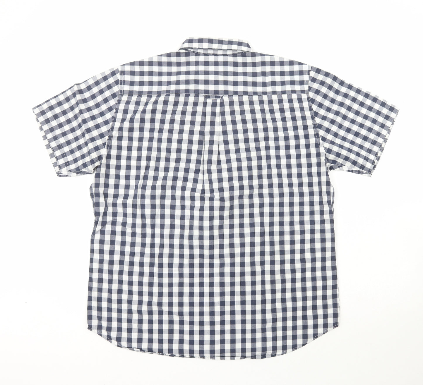 Maine Mens Blue  Cotton  Button-Up Size M Collared