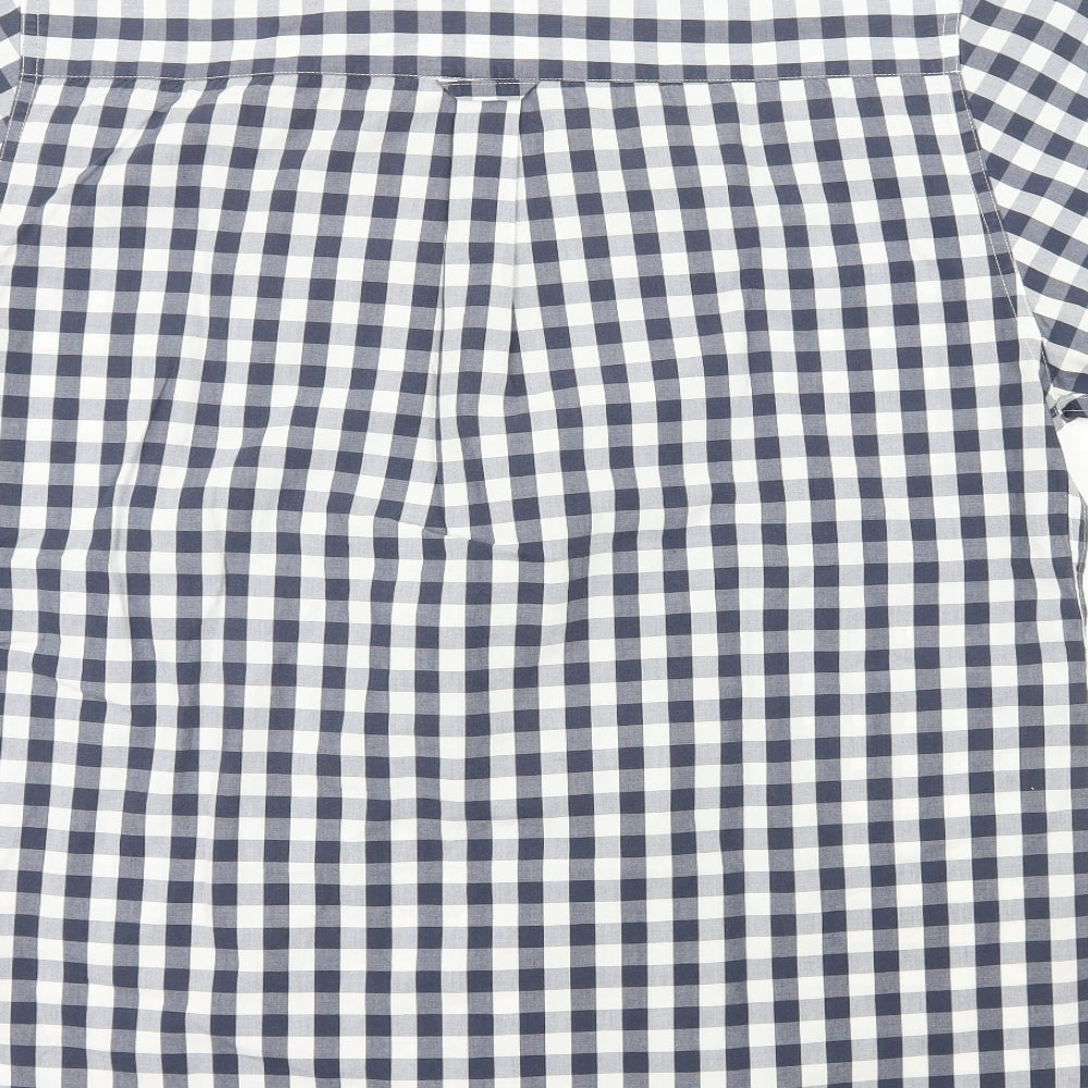 Maine Mens Blue  Cotton  Button-Up Size M Collared