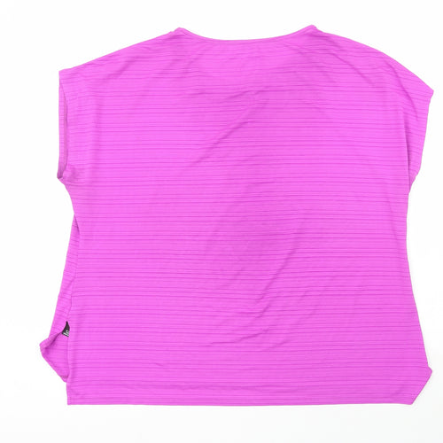 Dunnes  Womens Purple  Polyester Basic T-Shirt Size XL Crew Neck