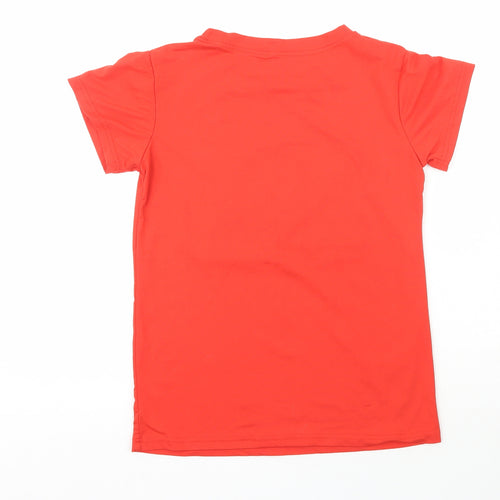 Tommy Hilfiger  Womens Red  Polyester Basic T-Shirt Size S Crew Neck - Tommy Hilfiger Jeans