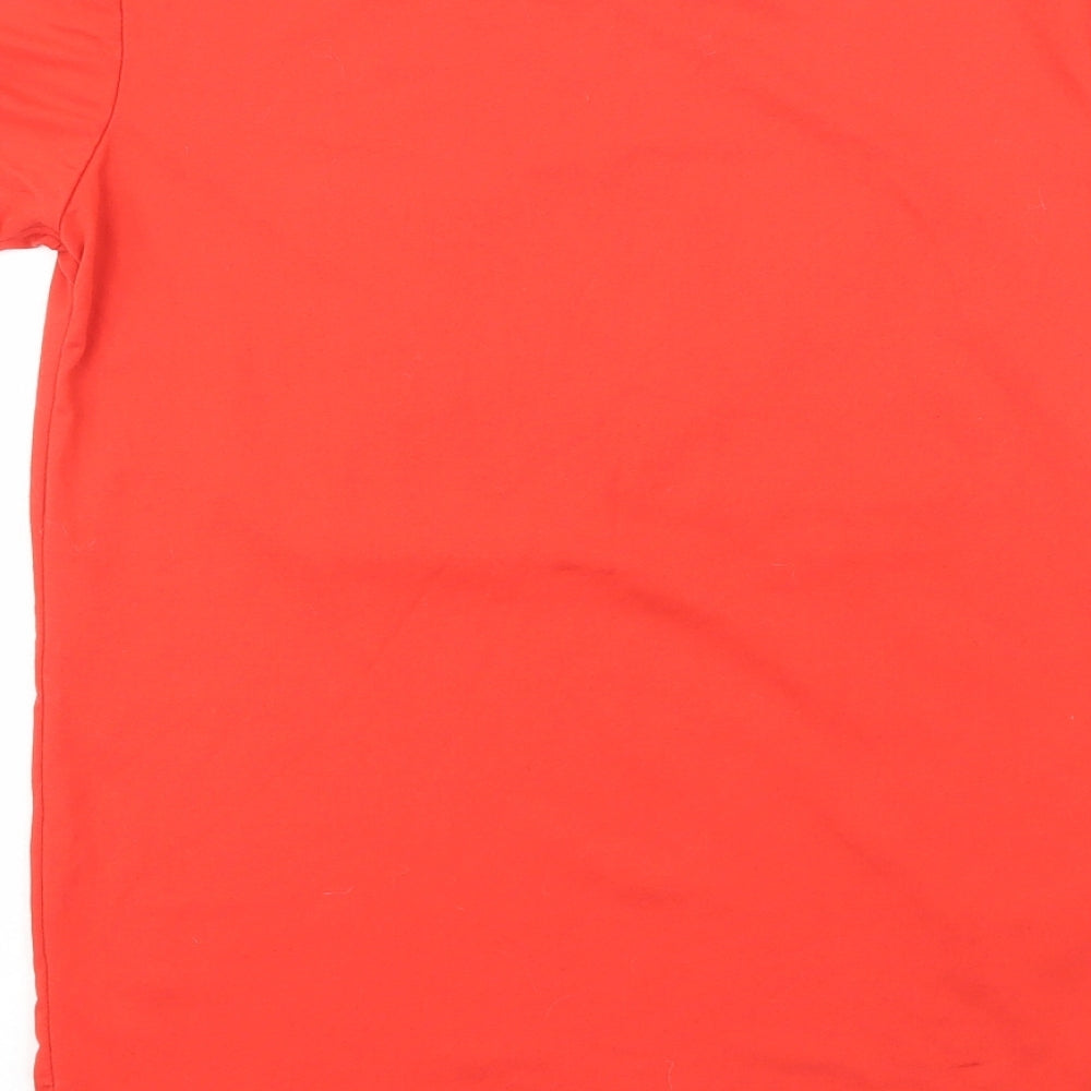 Tommy Hilfiger  Womens Red  Polyester Basic T-Shirt Size S Crew Neck - Tommy Hilfiger Jeans