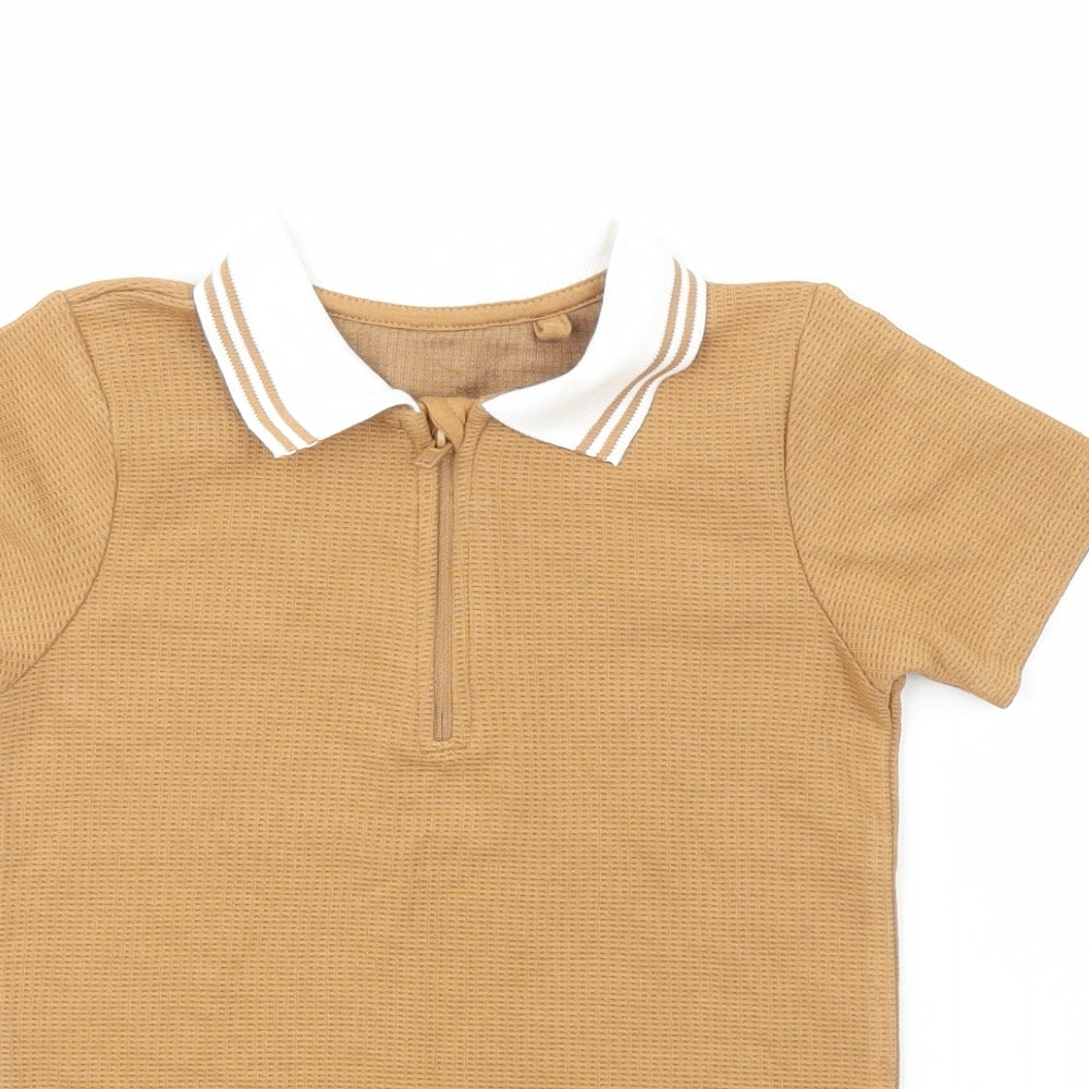 George Boys Brown  Polyester Basic Polo Size 3-4 Years Collared