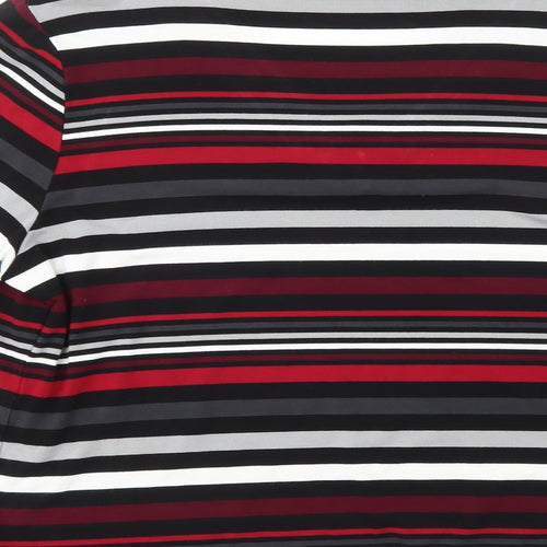 CC Womens Multicoloured V-Neck Striped Viscose Pullover Jumper Size XL