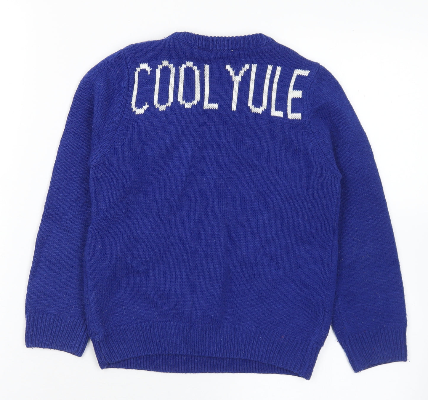Matalan Boys Blue  Acrylic Pullover Sweatshirt Size 6-7 Years   - Christmas