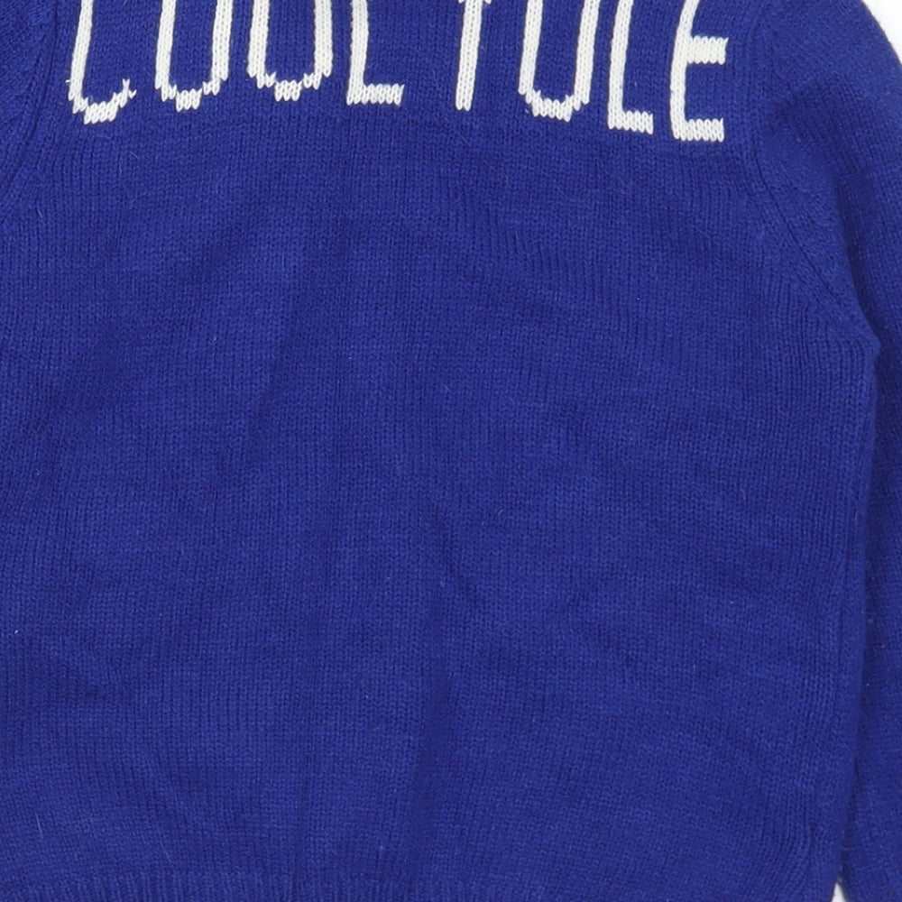 Matalan Boys Blue  Acrylic Pullover Sweatshirt Size 6-7 Years   - Christmas