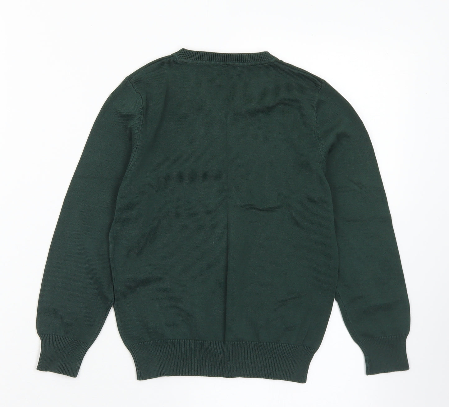 George Boys Green V-Neck  Cotton Pullover Jumper Size 5-6 Years   - School Wear