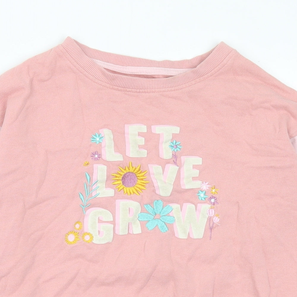 Mountain Warehouse Girls Pink  Cotton Pullover Sweatshirt Size 9-10 Years   - Let Love Grow