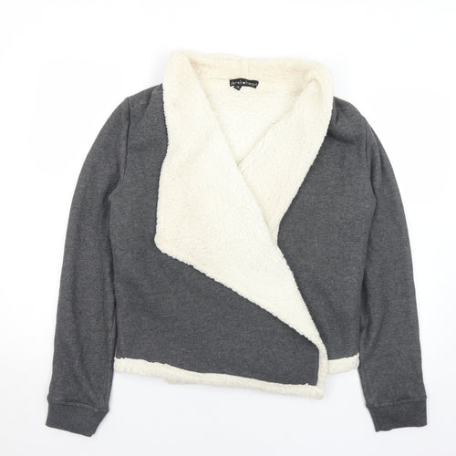 Derek Heart Womens Grey Collared  Cotton Cardigan Jumper Size M