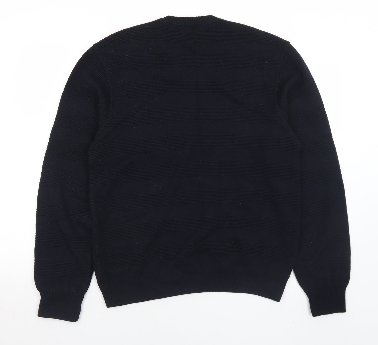 Marks and Spencer Mens Blue V-Neck  Acrylic Pullover Jumper Size S
