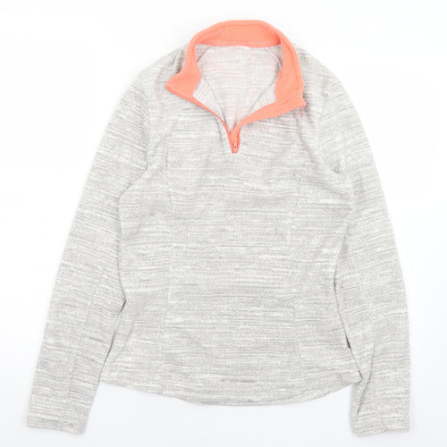 Quechua Womens Grey Collared  Polyester Pullover Jumper Size S