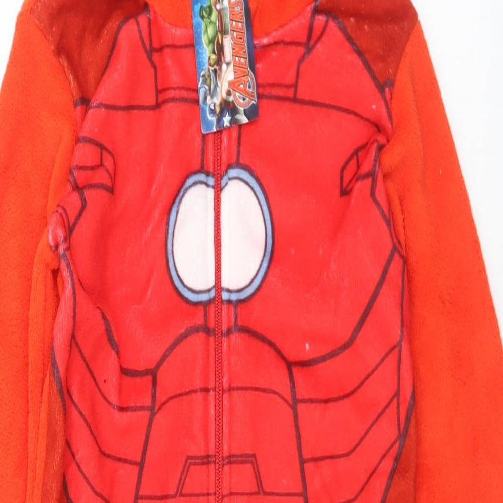 Marvel Boys Red Solid Polyester  One Piece Size 7-8 Years  Zip - Iron Man