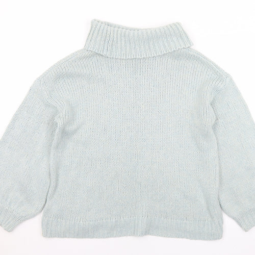 TU Womens Blue Roll Neck  Acrylic Pullover Jumper Size 14