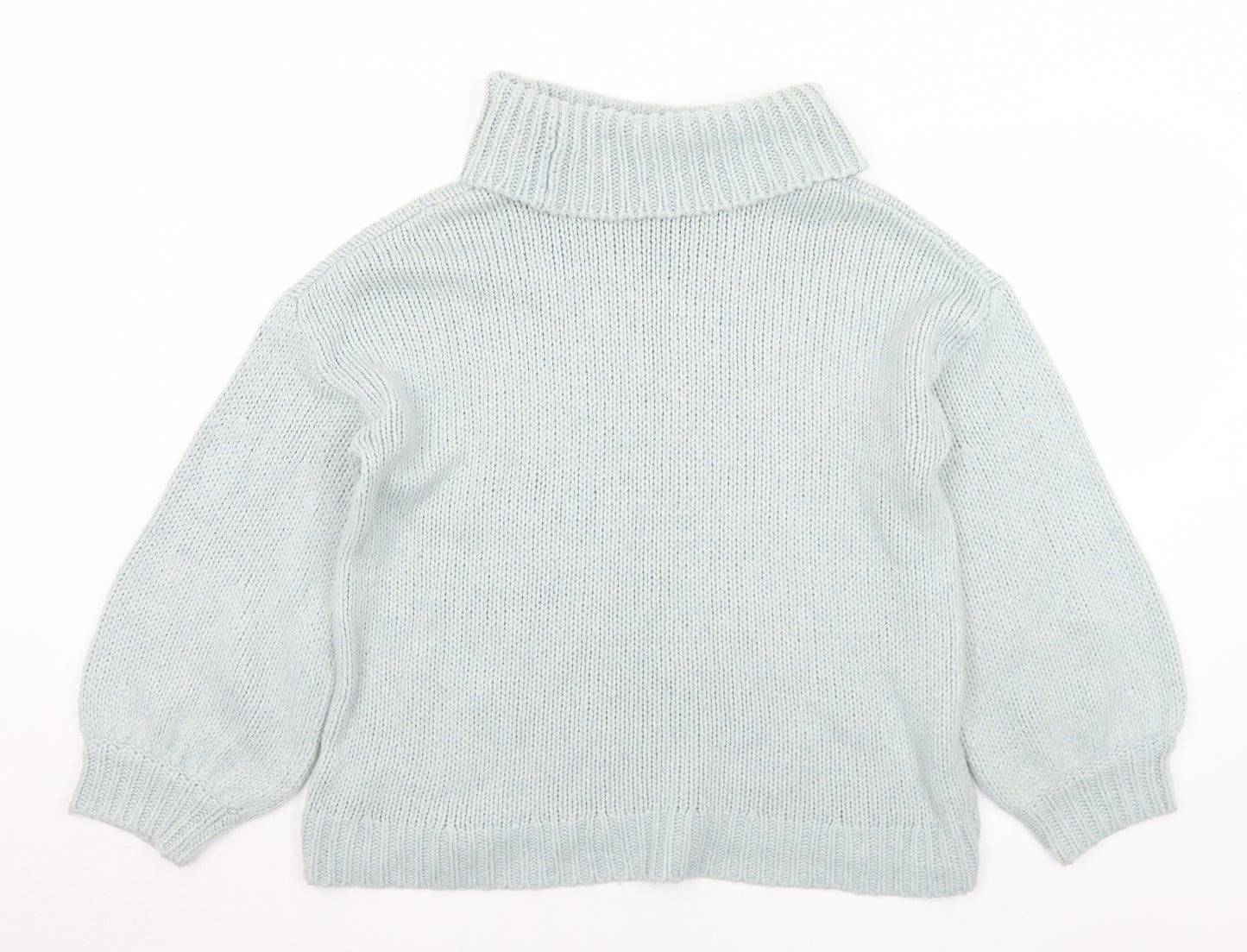 TU Womens Blue Roll Neck  Acrylic Pullover Jumper Size 14