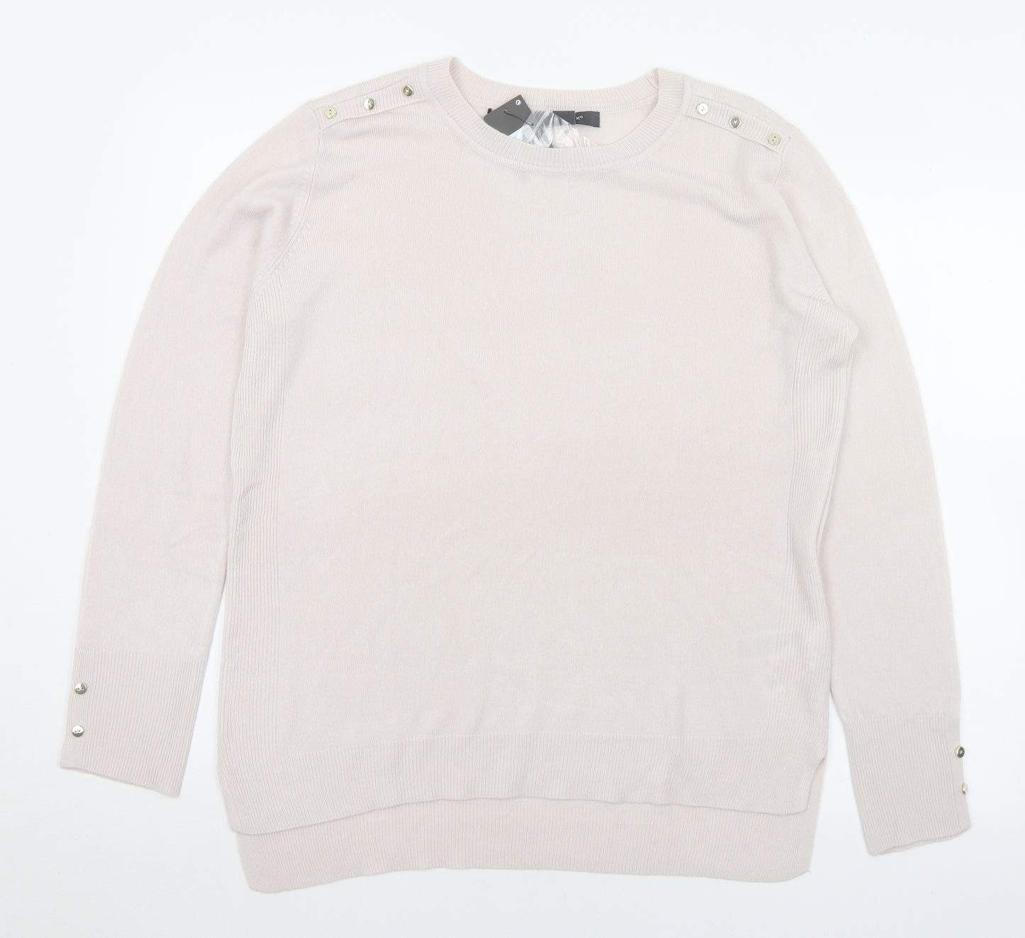 Primark Womens Ivory Crew Neck  Acrylic Pullover Jumper Size 12   - 12-14