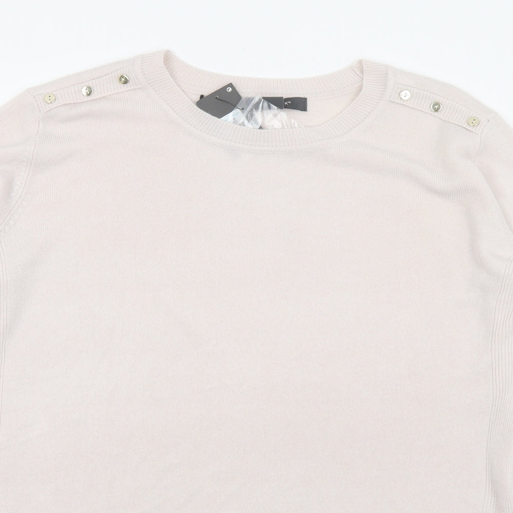 Primark Womens Ivory Crew Neck  Acrylic Pullover Jumper Size 12   - 12-14