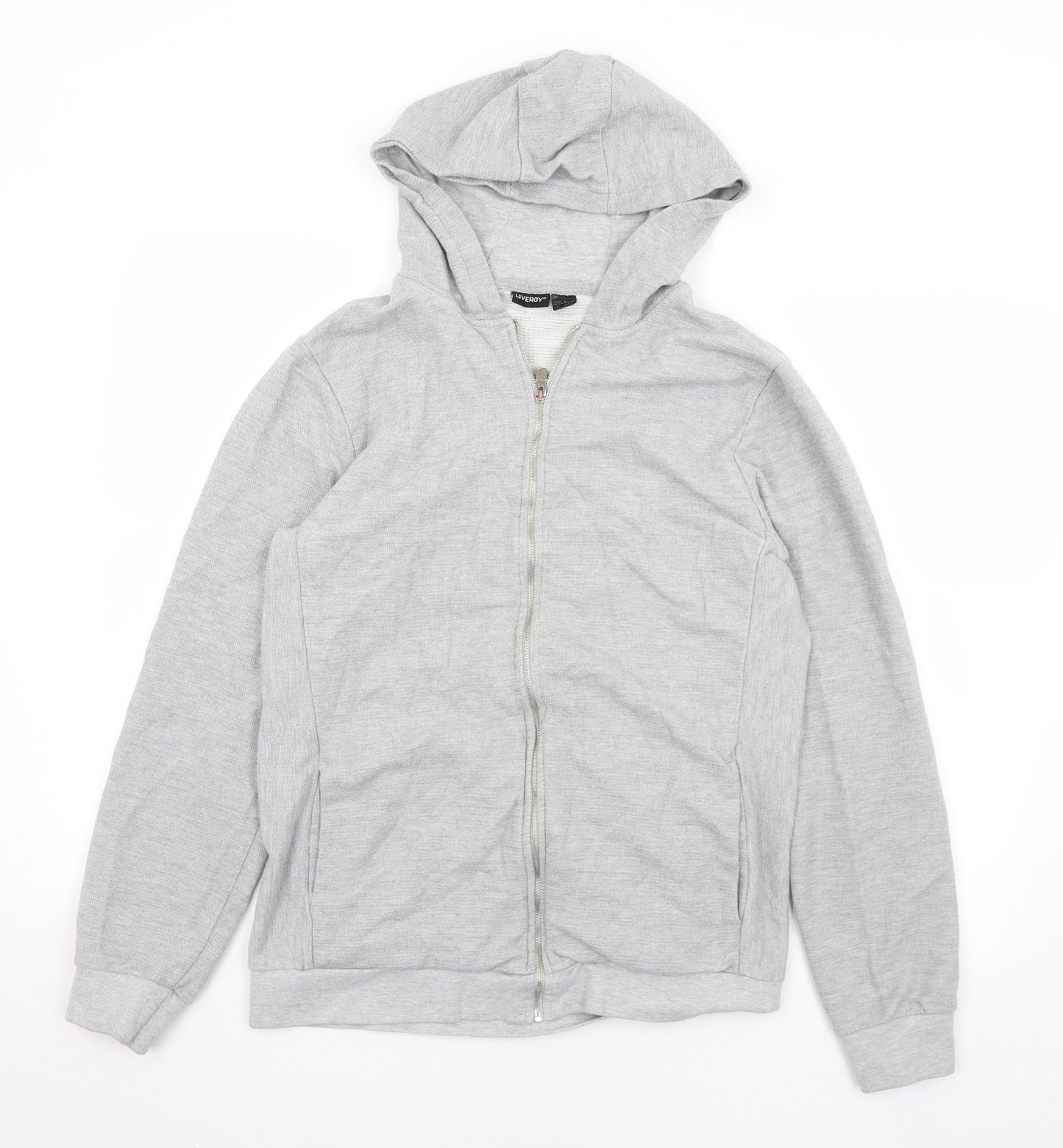 Livergy Mens Grey  Polyester Full Zip Hoodie Size M