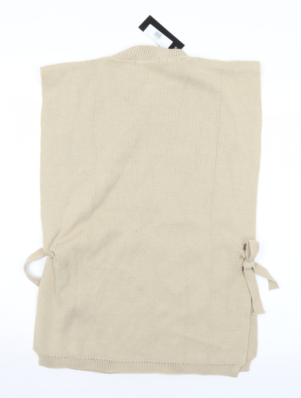 PINK Womens Beige Crew Neck  Acrylic Shrug Jumper Size S