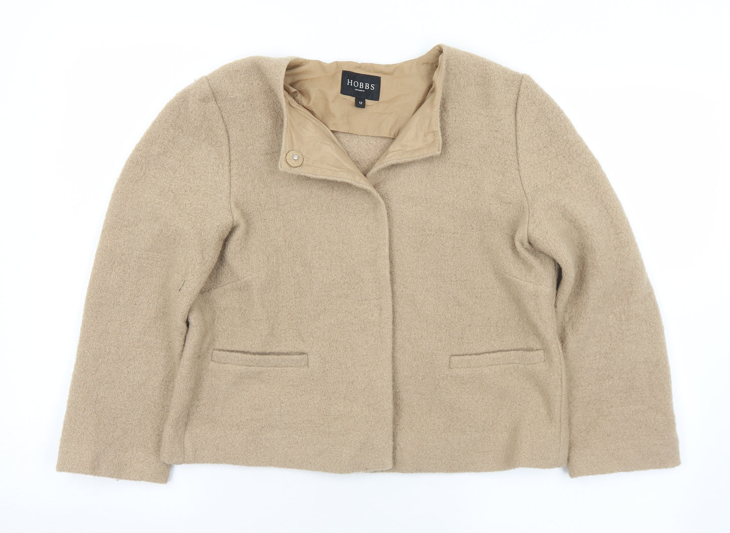 Hobbs Womens Beige   Jacket Coat Size 12  Snap