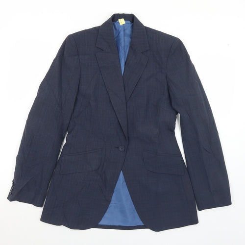 NEXT Womens Grey Pinstripe Wool Jacket Suit Jacket Size 10