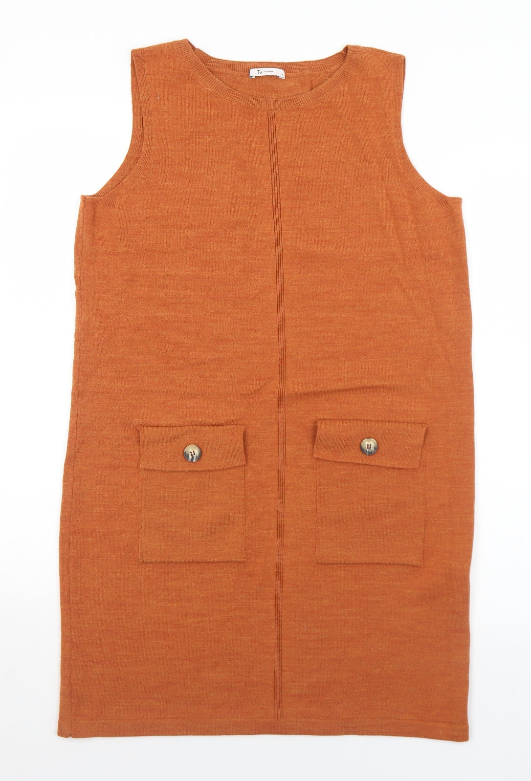 TU Womens Brown  Acrylic Jumper Dress  Size 12  Round Neck