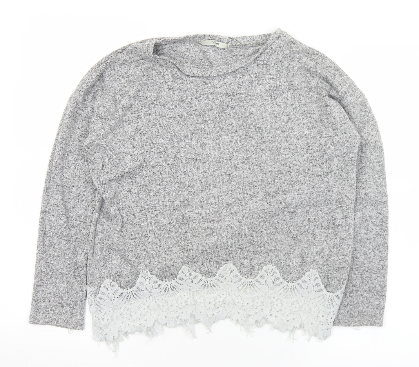 George Womens Grey Round Neck  Viscose Pullover Jumper Size 10