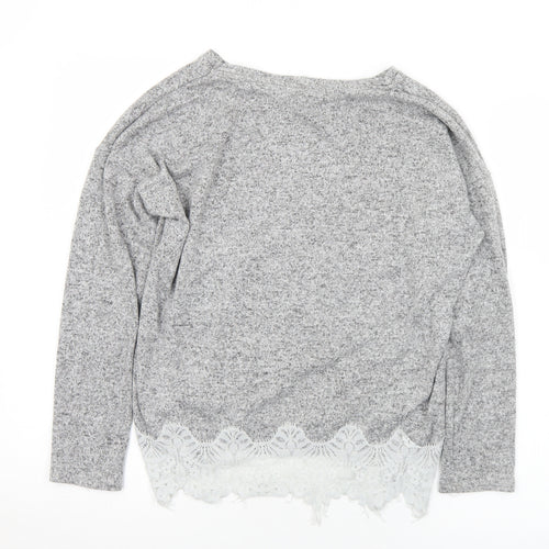George Womens Grey Round Neck  Viscose Pullover Jumper Size 10