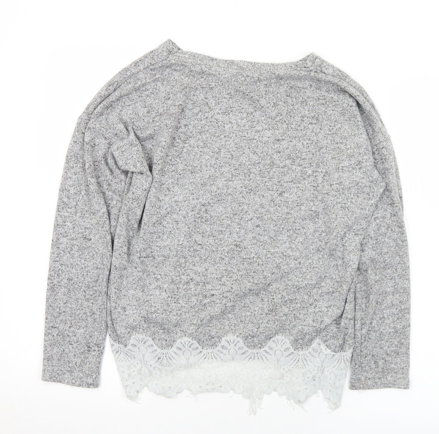 George Womens Grey Round Neck  Viscose Pullover Jumper Size 10