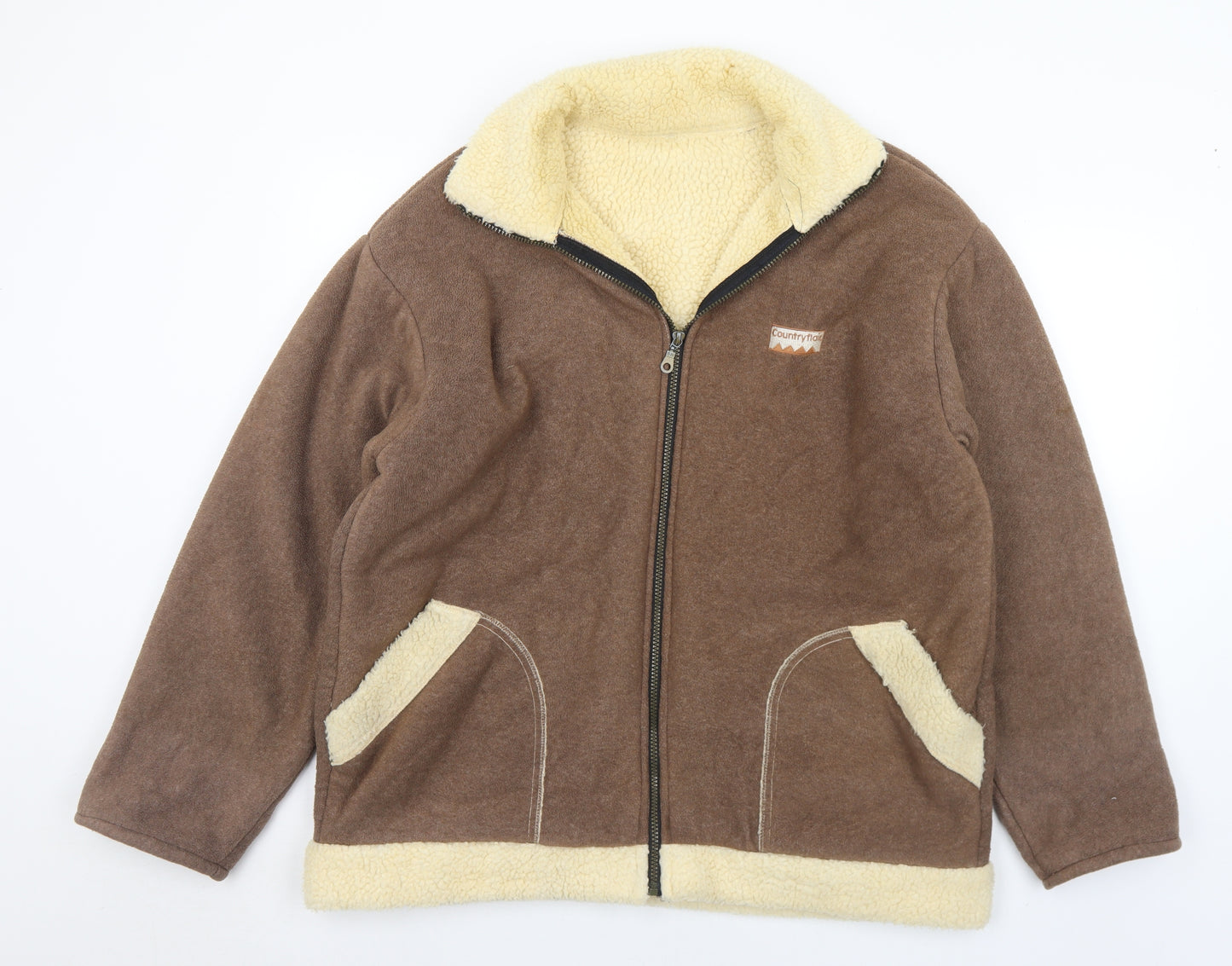 Country Flair Mens Brown   Jacket  Size XL  Zip
