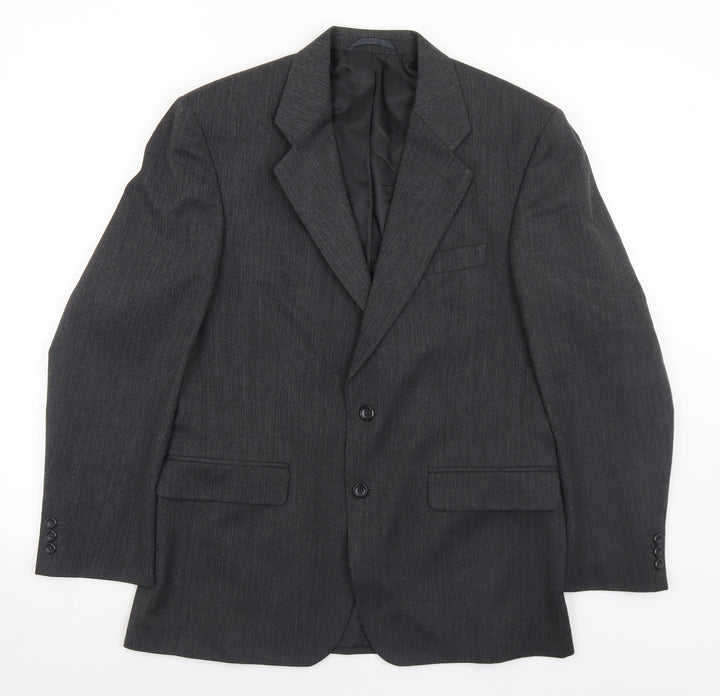 Scott International Mens Grey  Polyester Jacket Suit Jacket Size 40