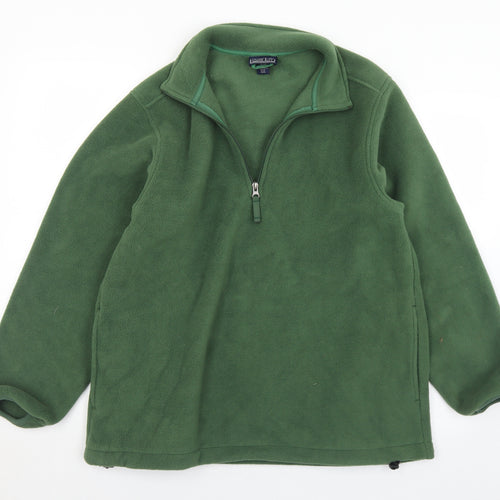 Lands' End Mens Green Collared  Polyester Pullover Jumper Size M