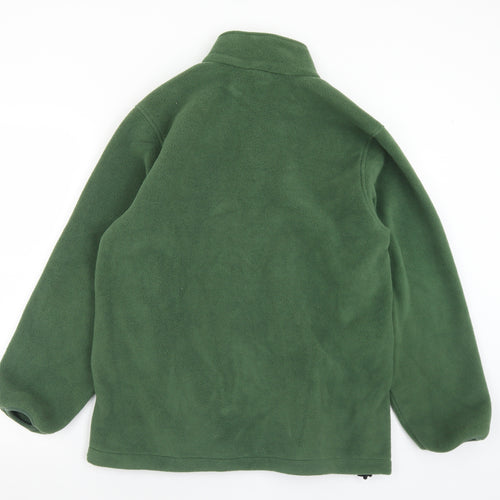 Lands' End Mens Green Collared  Polyester Pullover Jumper Size M