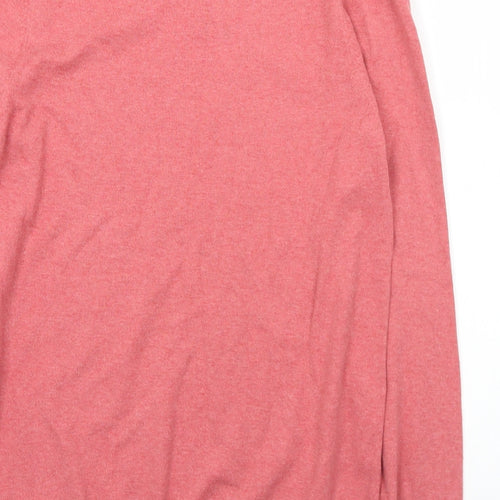 NEXT Mens Pink V-Neck  Cotton Pullover Jumper Size S