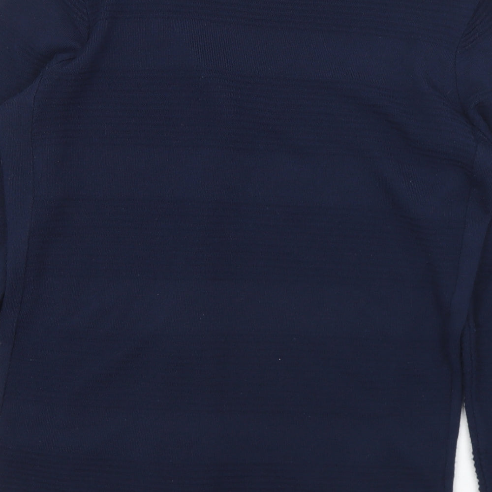 AFIBEL Womens Blue Round Neck Striped Acrylic Pullover Jumper Size 10   - 10-12