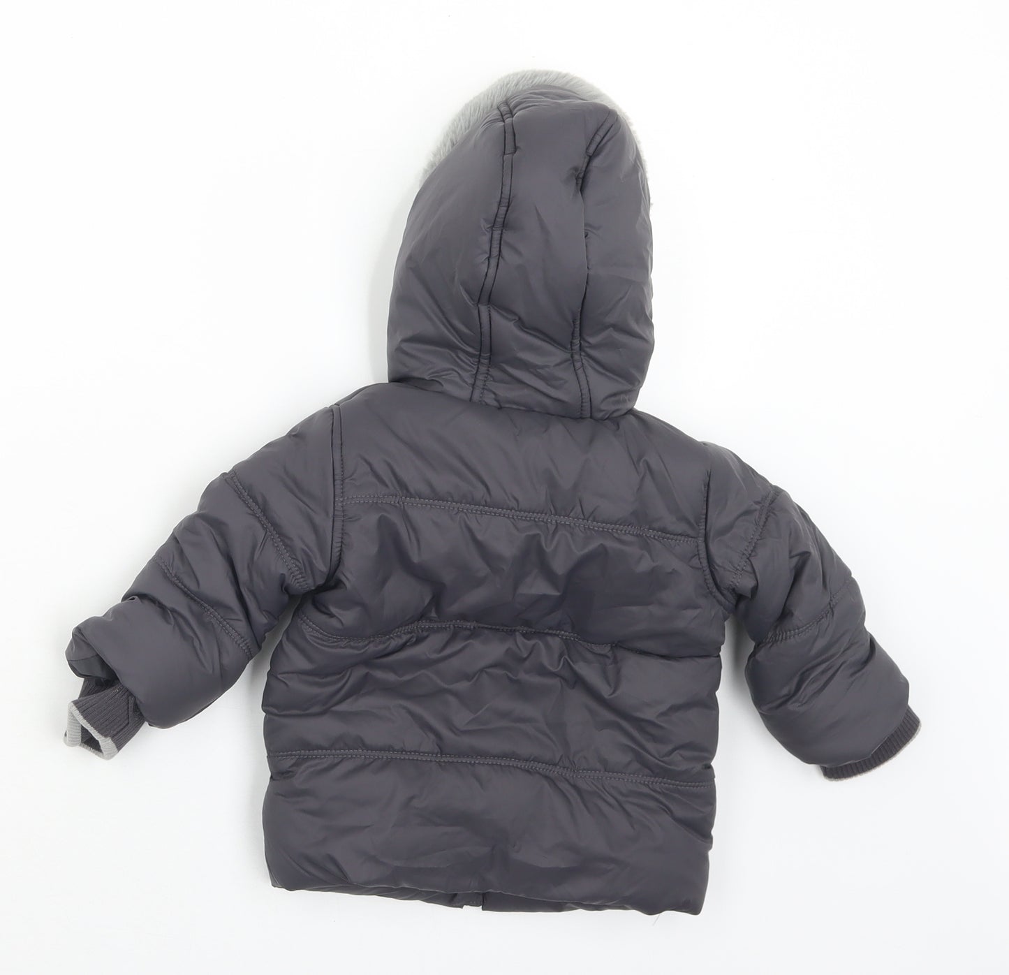George Baby Grey   Puffer Jacket Coat Size 6-9 Months   Zip