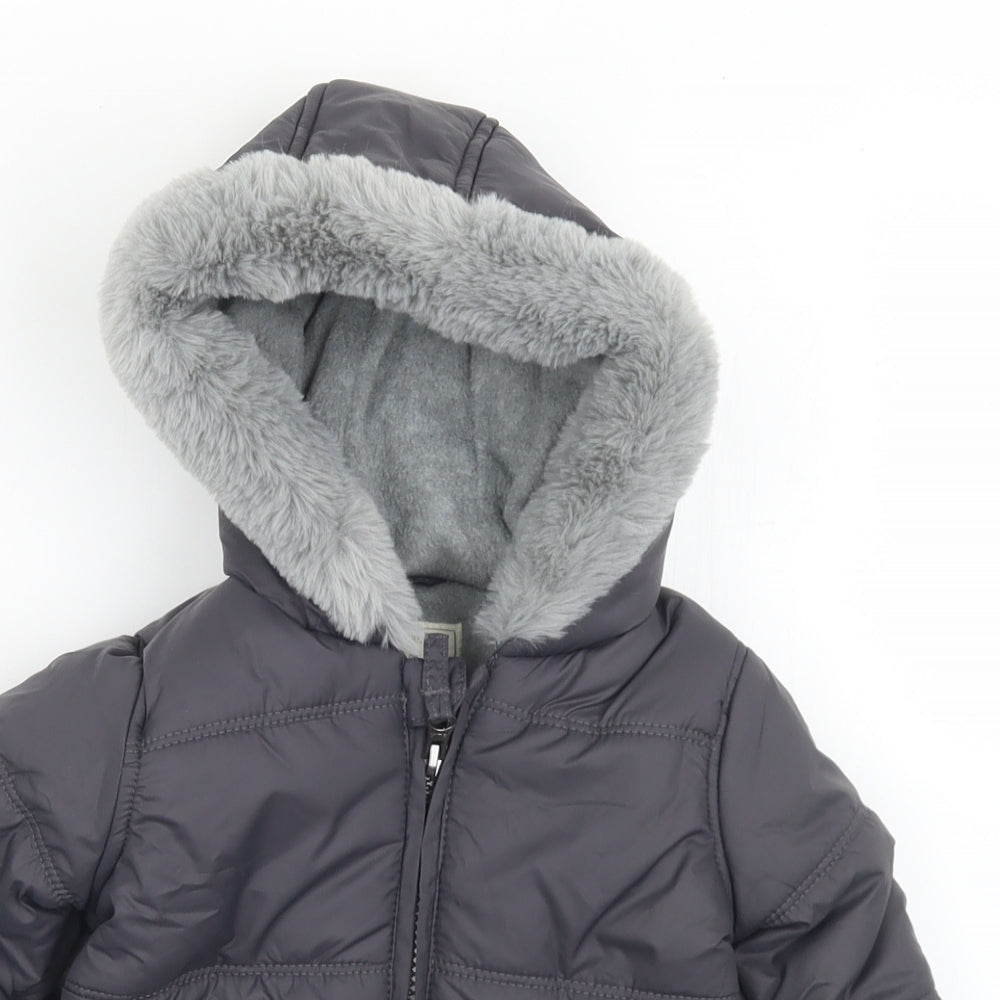 George Baby Grey   Puffer Jacket Coat Size 6-9 Months   Zip