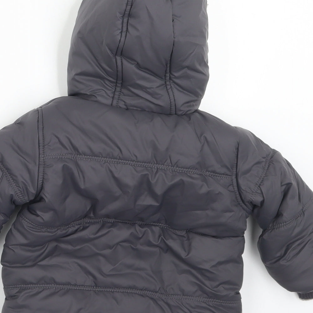 George Baby Grey   Puffer Jacket Coat Size 6-9 Months   Zip