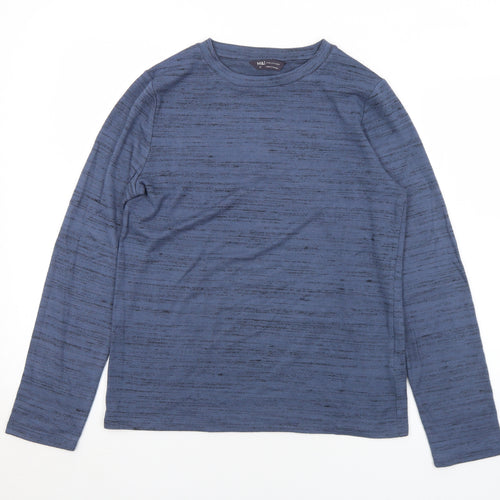 Marks and Spencer Womens Blue Round Neck  Polyester Pullover Jumper Size 10